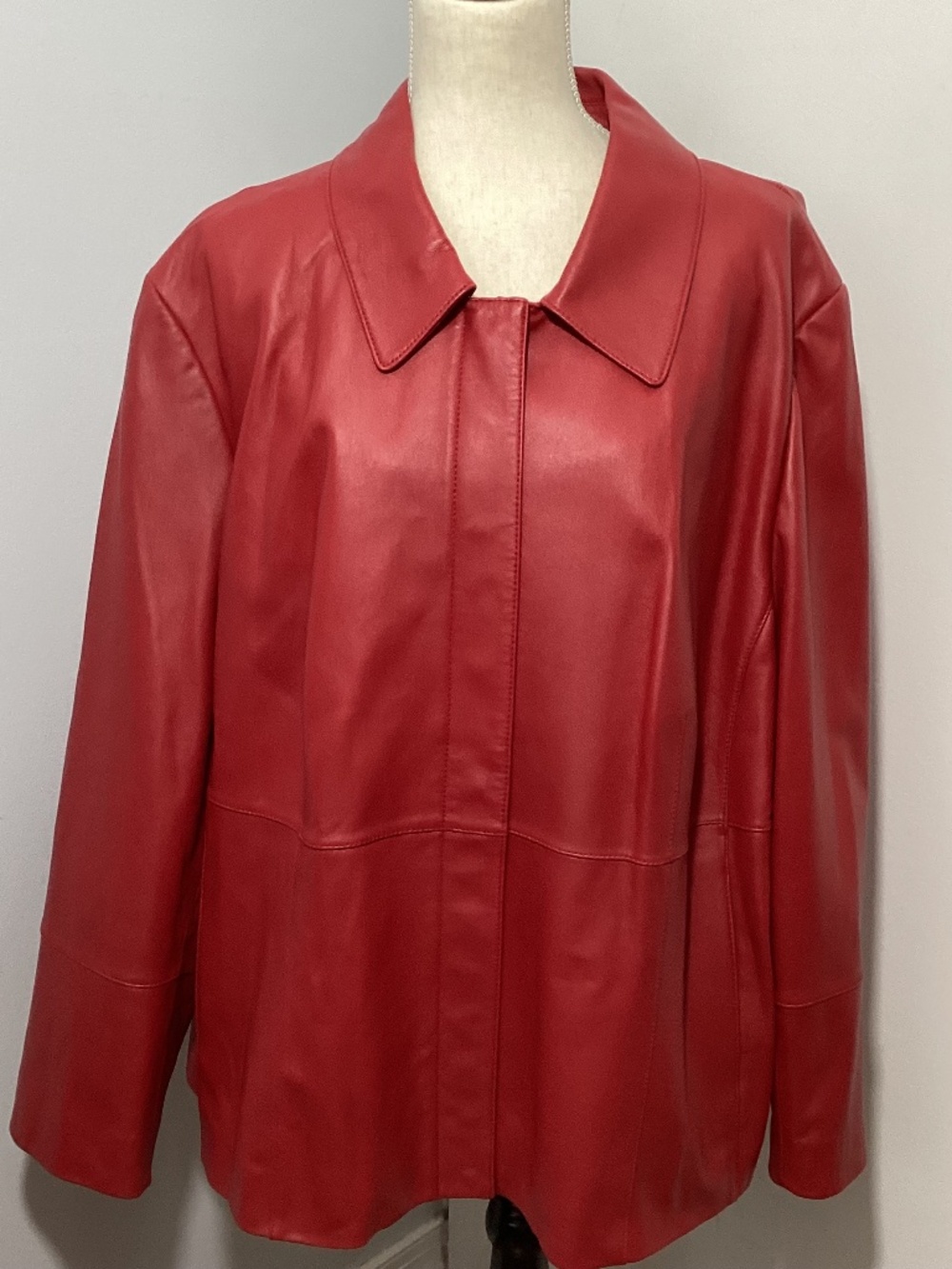 Y2K PENDELTON WOMAN'S 3X GENUANE LEATHER CHRISTMAS RED JACKET CLASSIC